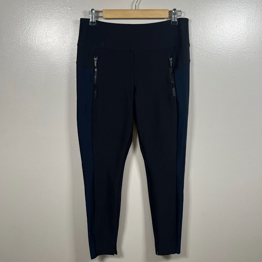 Athleta Stellar Tight Pants Size Medium Black Blue Travel Work Athleisure Active